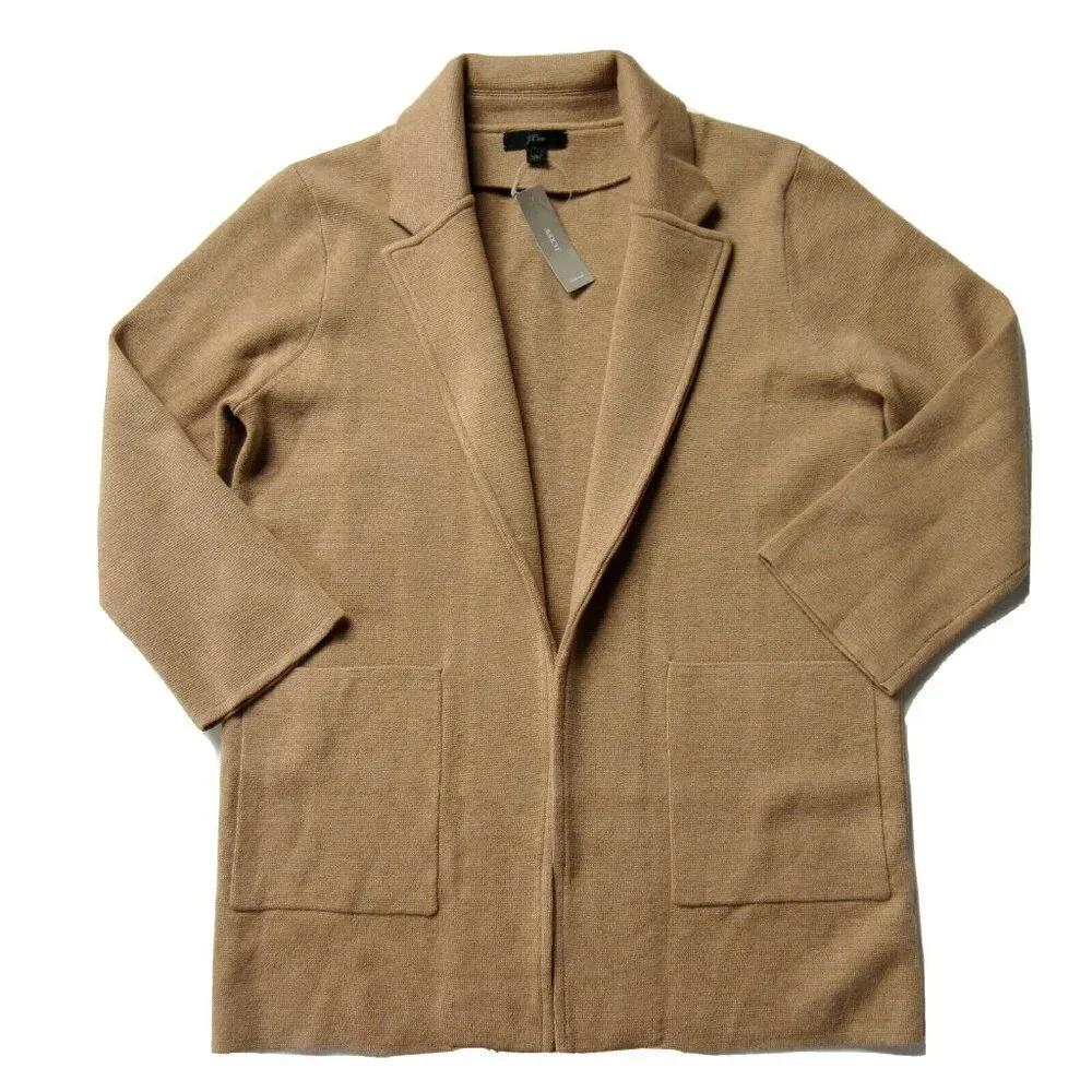 NWT J.Crew Sophie in Heather Khaki Open-Front Sweater Blazer Cardigan 2X $148